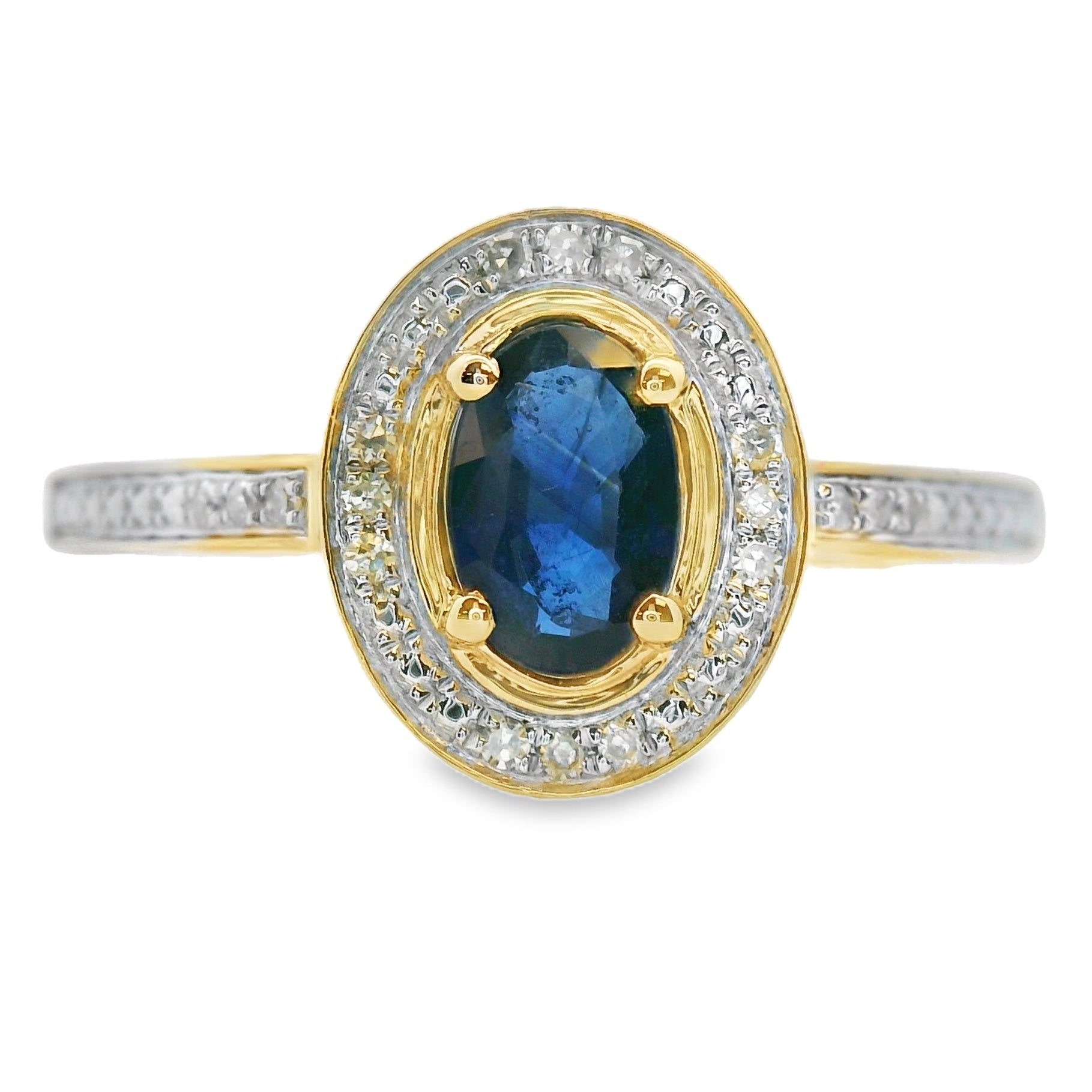 Natural .67ct Sapphire Diamond Ring 10KT Yellow Gold Bids.com