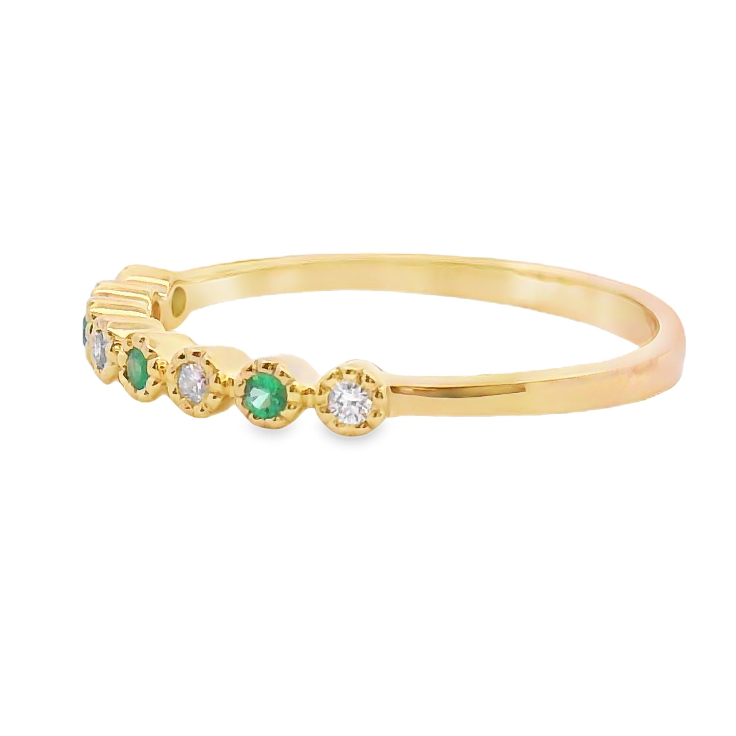 Emerald Diamond stackable band set 14KT Yellow Gold Bids.com