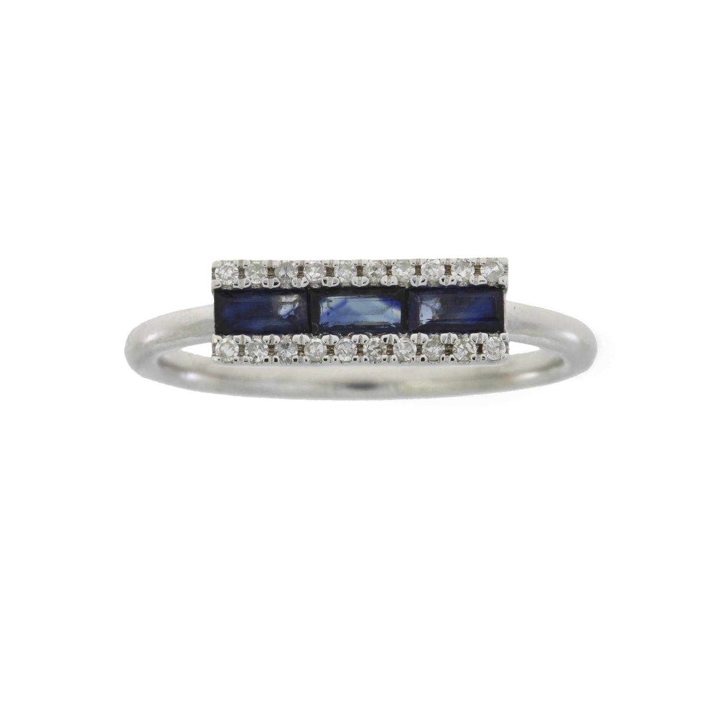 Genuine .63ct Diamond Sapphire Ring 14KT White Gold Bids.com