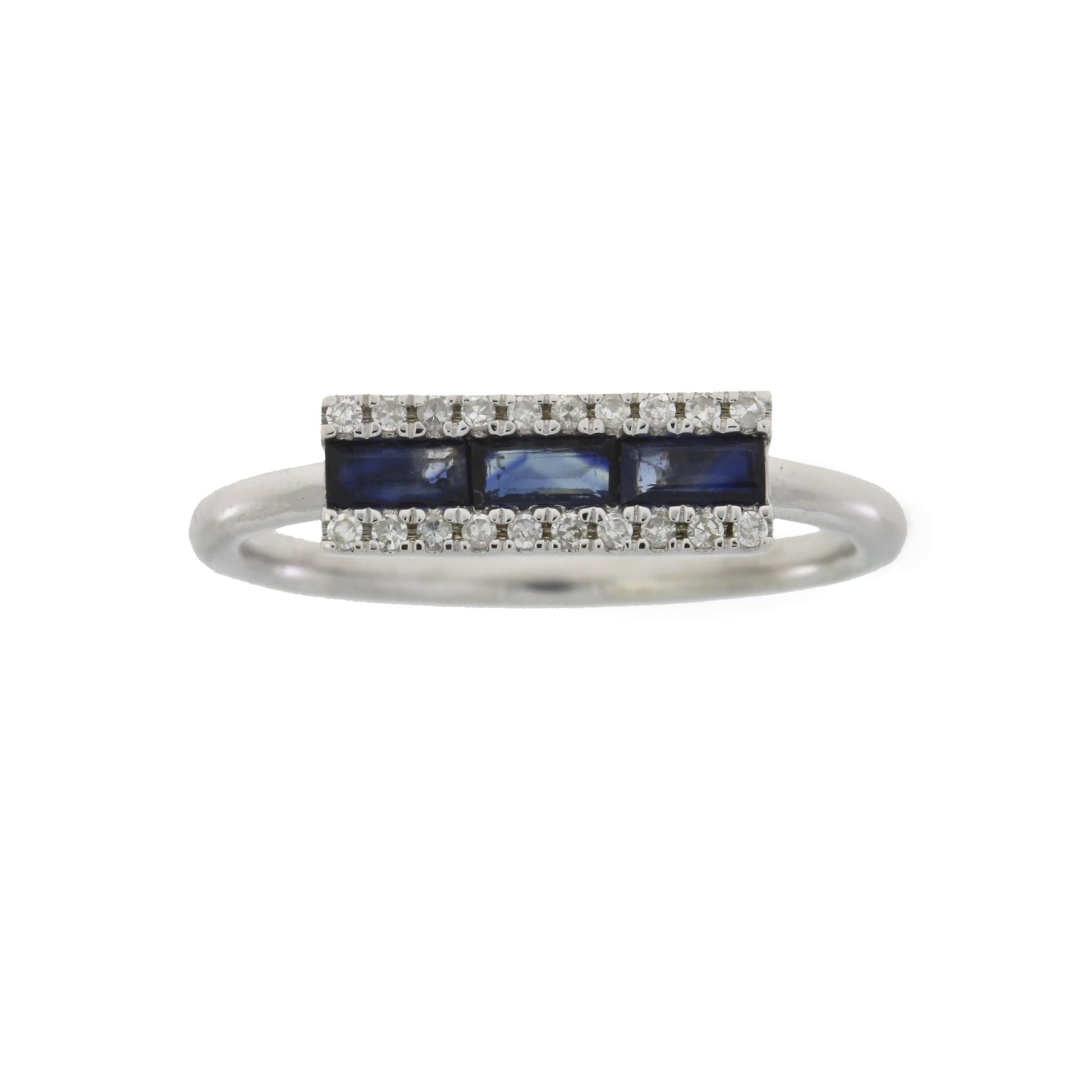 Genuine .63ct Diamond Sapphire Ring 14KT White Gold Bids.com