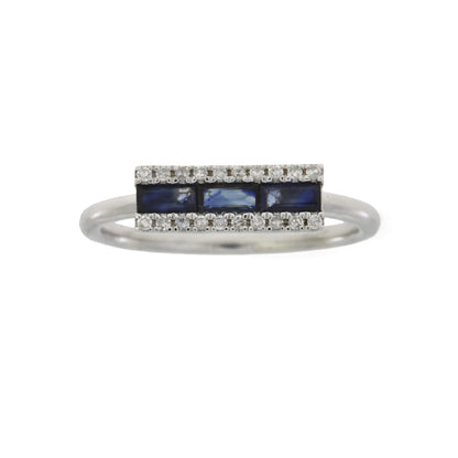 Genuine .63ct Diamond Sapphire Ring 14KT White Gold Bids.com