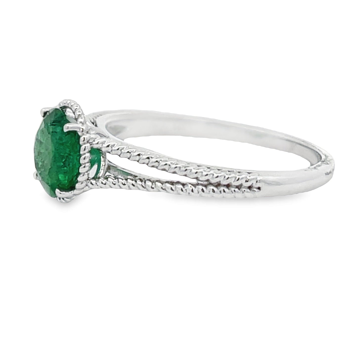 Genuine 1.28ct Emerald  14KT White Gold Bids.com