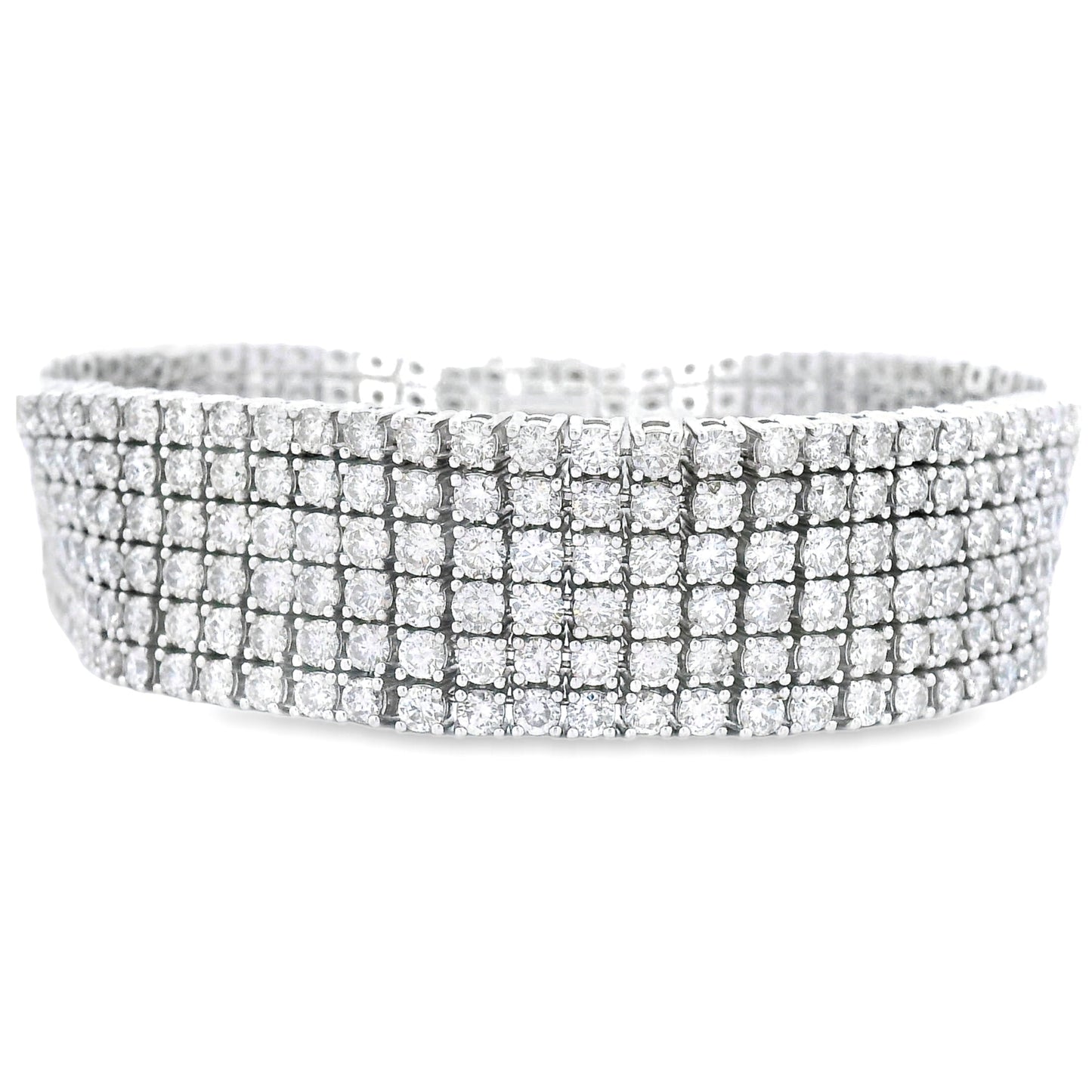 Genuine 20.00ct Diamond Tennis Bracelet 14KT White Gold Bids.com