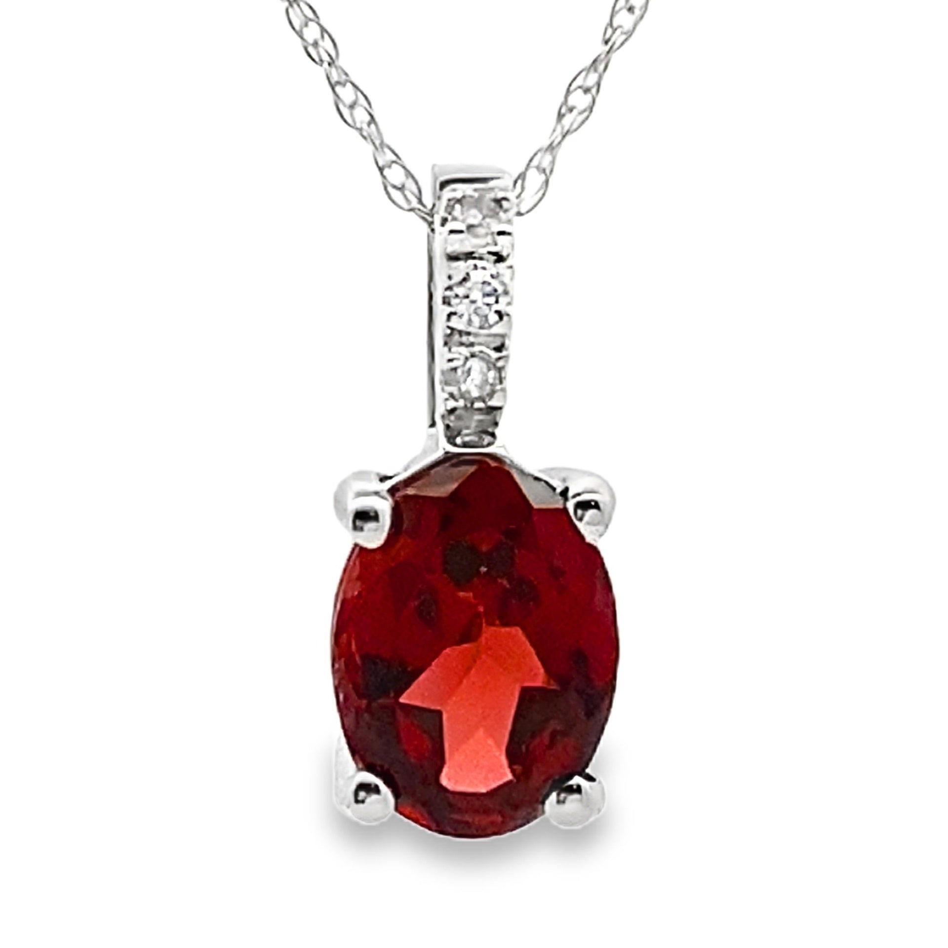 1.42ct Garnet Diamond Fashion Pendants 10KT White Gold Bids.com