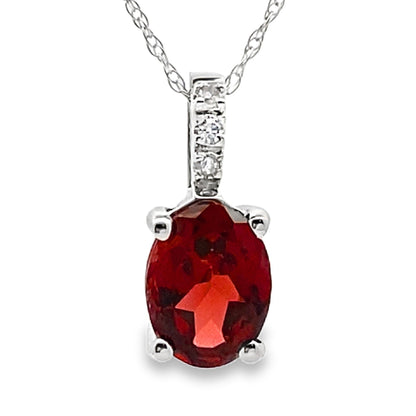 1.42ct Garnet Diamond Fashion Pendants 10KT White Gold Bids.com
