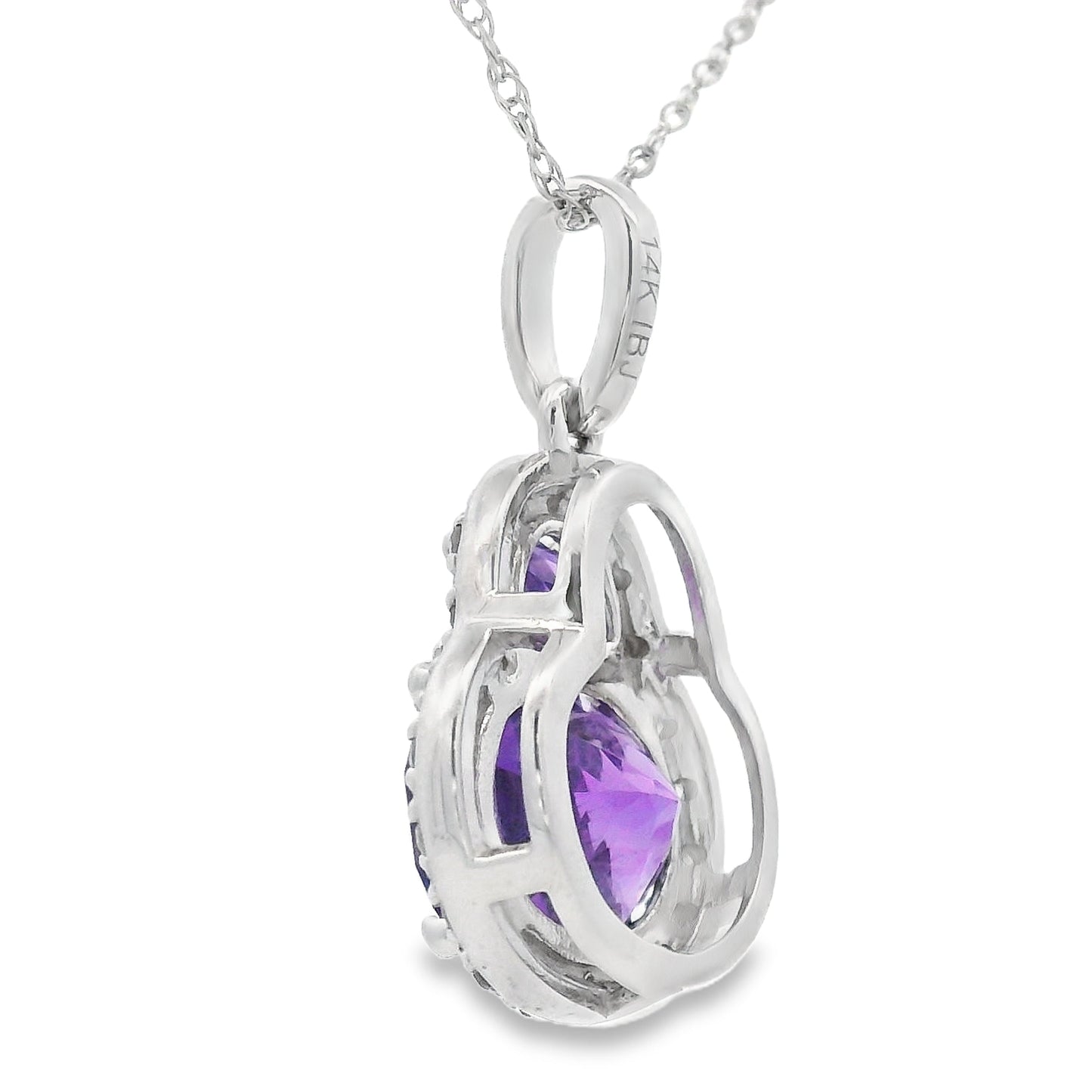 Amethyst Diamond Fashion Pendants 14KT White Gold Bids.com