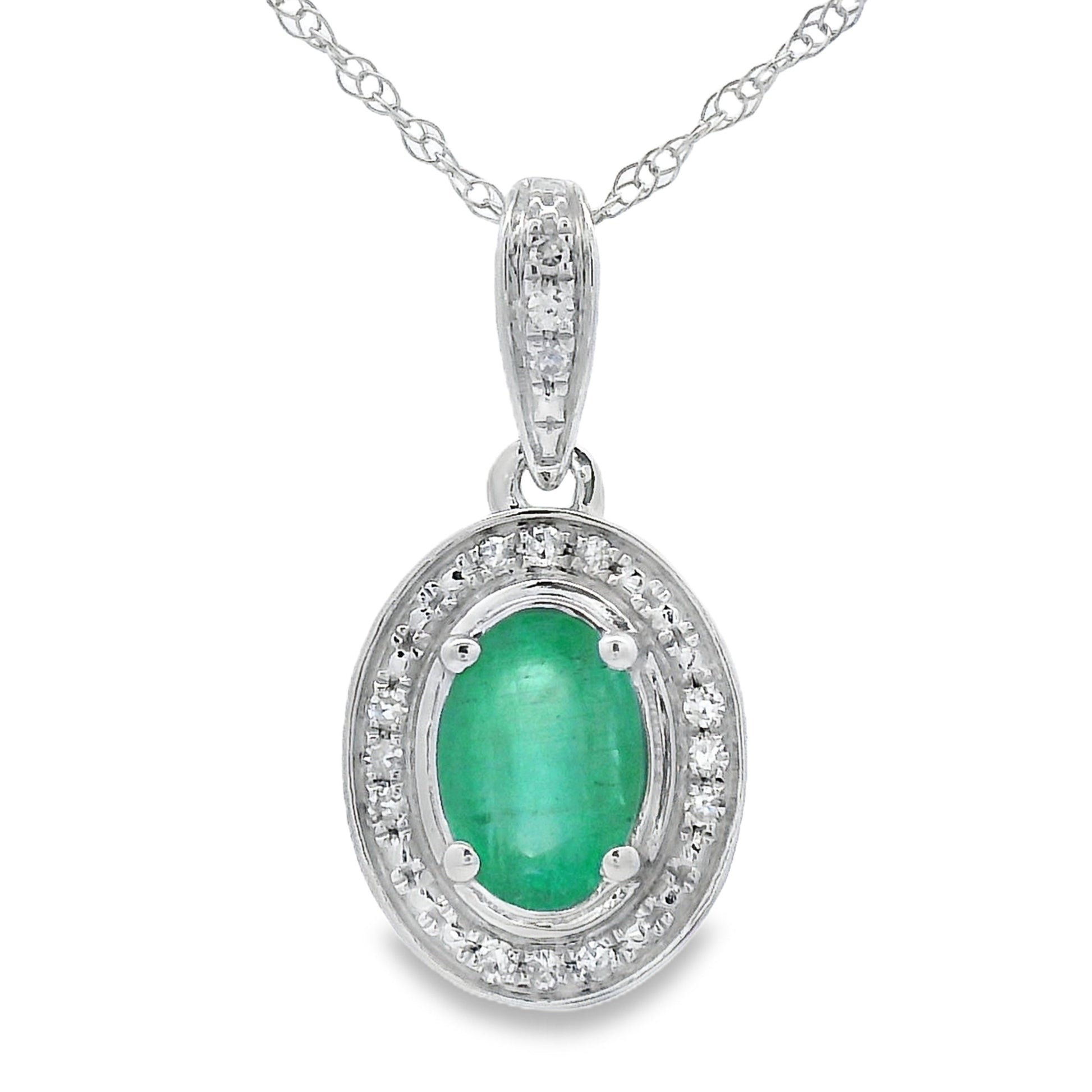 .46ct Emerald Diamond Fashion Pendants 10KT White Gold Bids.com