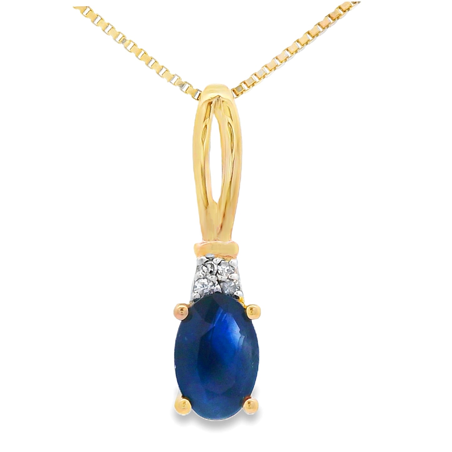 Sapphire Diamond Fashion Pendants 10KT Yellow Gold Bids.com
