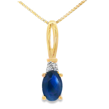 Sapphire Diamond Fashion Pendants 10KT Yellow Gold Bids.com