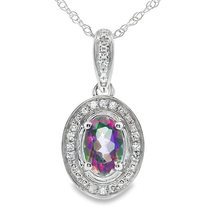 Mystic Fire Topaz Fashion Pendants 10KT White Gold Bids.com