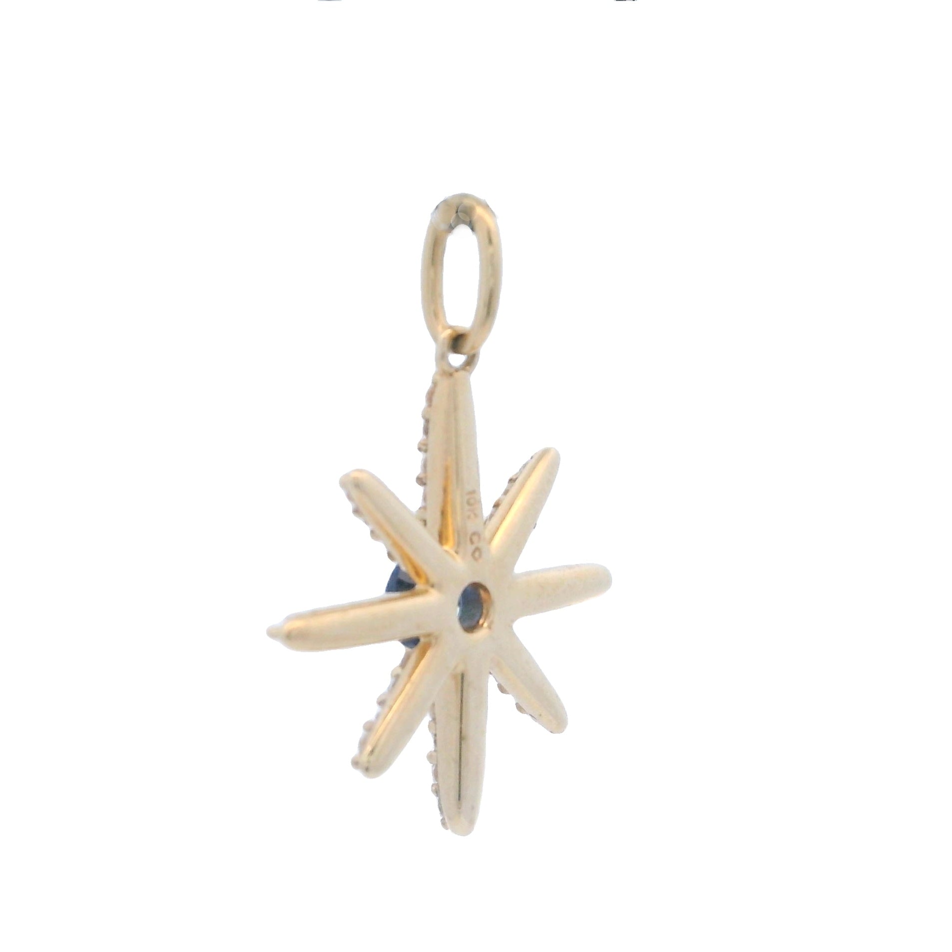 Genuine Created Sapphire Star Pnd 10KT Yellow Gold Bids.com