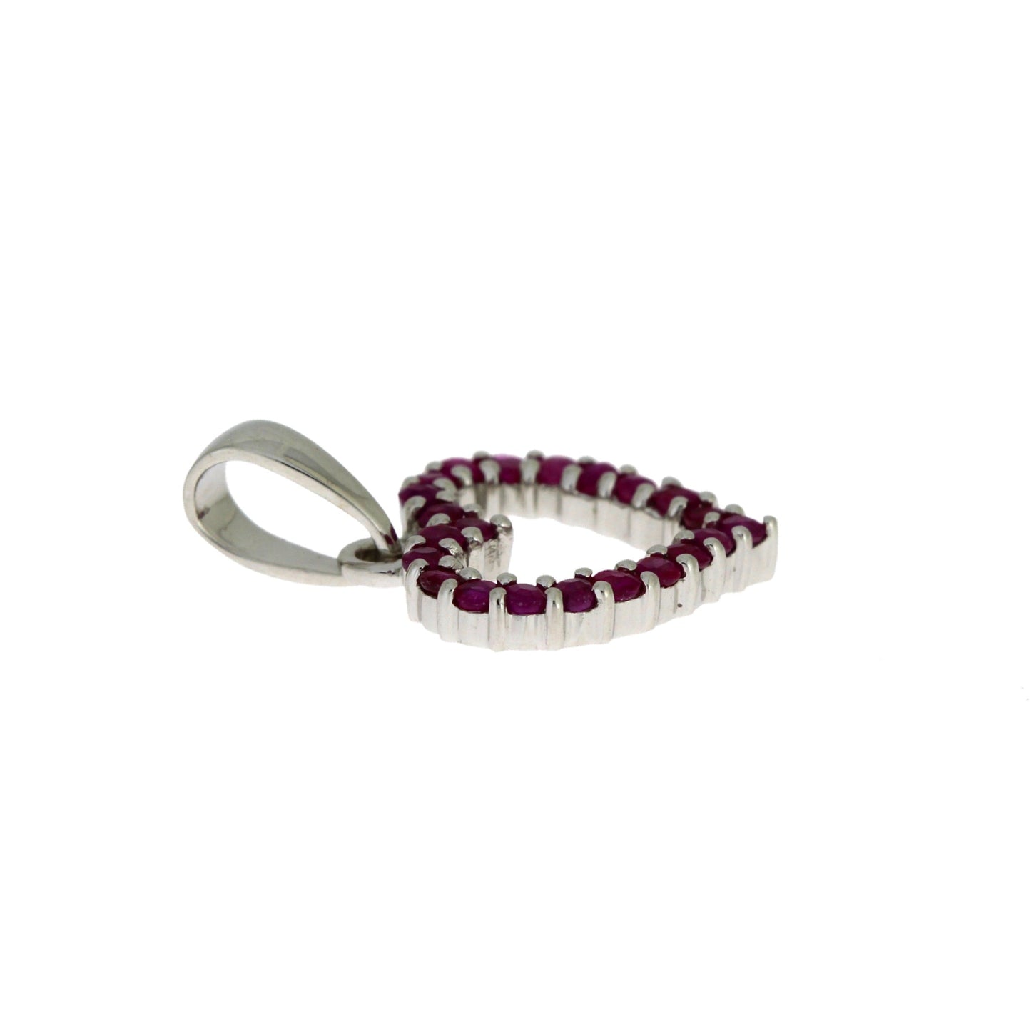 Natural .37ct Ruby Heart Love Pendant 10KT White Gold Bids.com