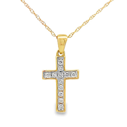 .12ct Diamond Cross Religious Pendant 14KT Yellow Gold Bids.com
