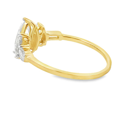 1.50ct Lab Grown Diamond 3 Stone Ring 14KT Yellow Gold Bids.com