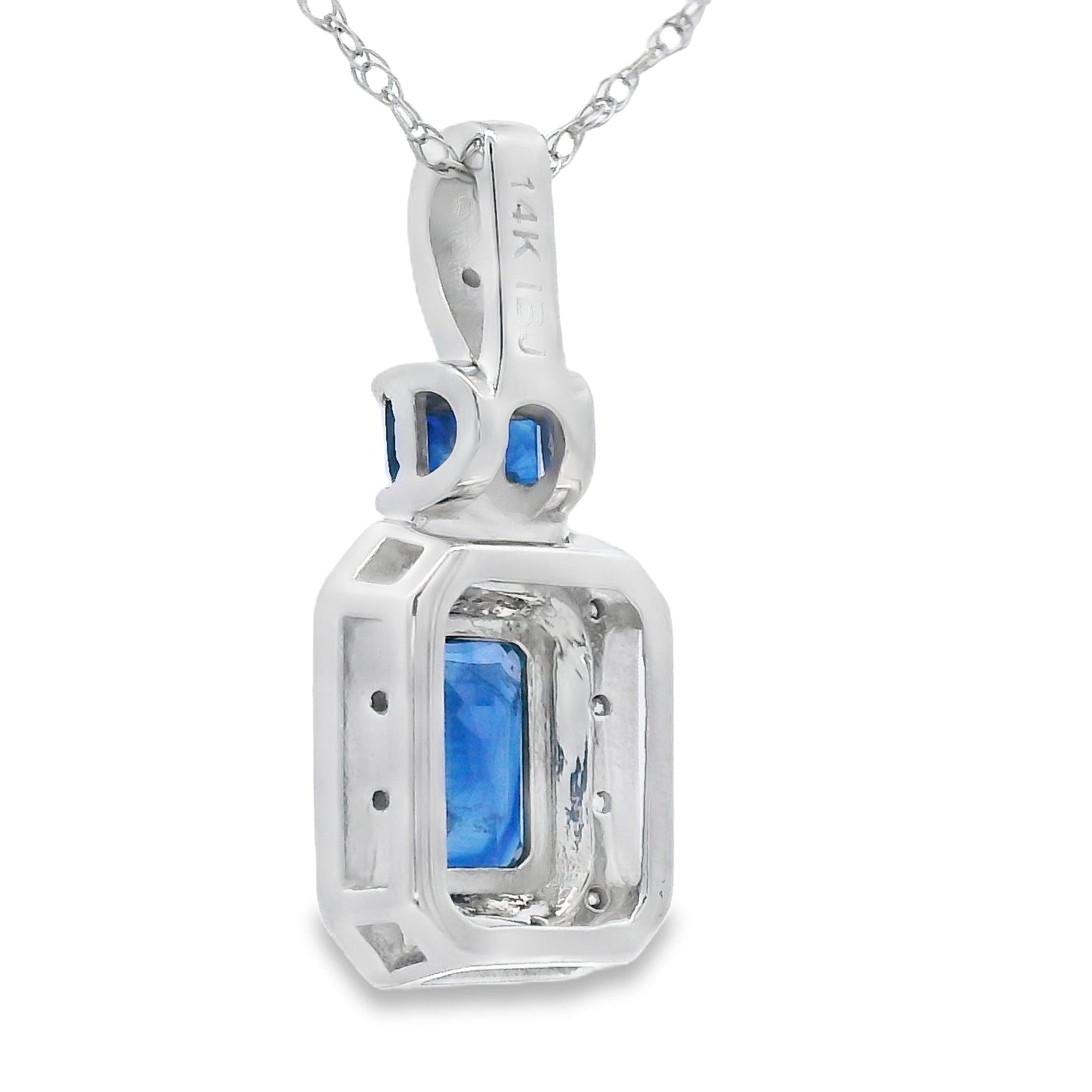 .84ct Sapphire Diamond Fashion Pendants 14KT White Gold Bids.com