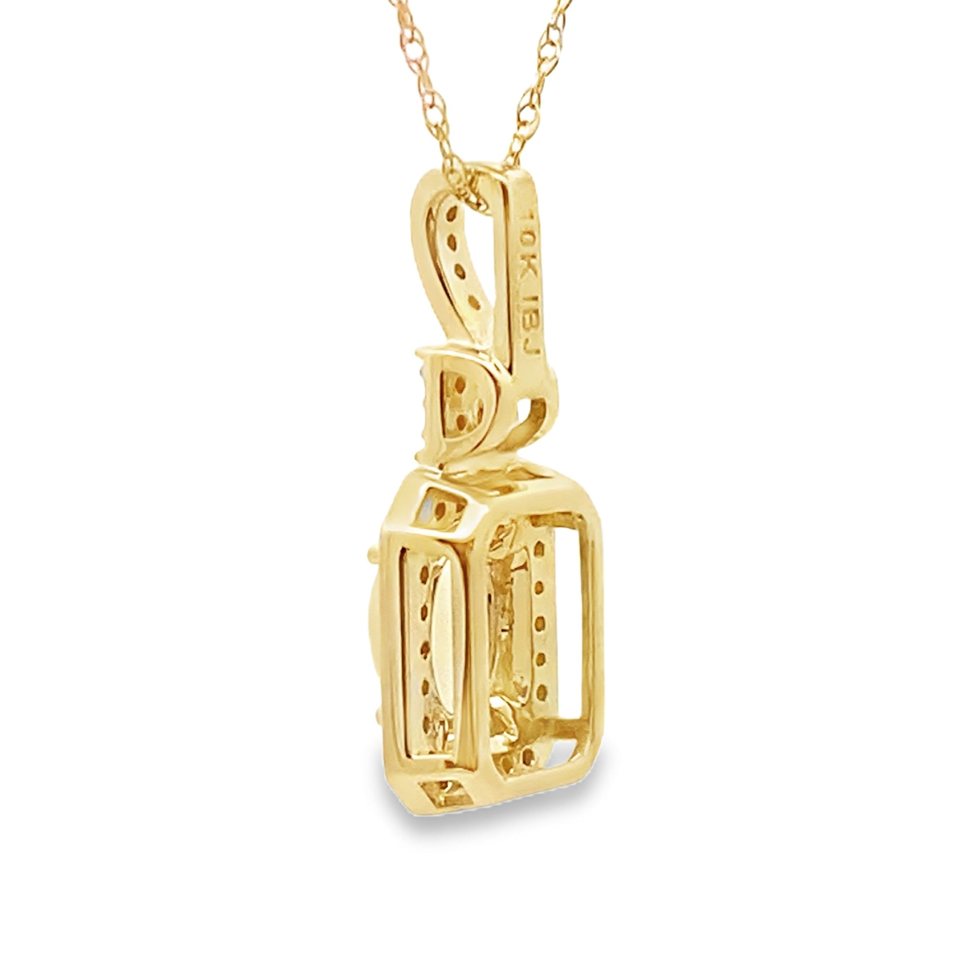 .06ct Opal Diamond Fashion Pendants 10KT Yellow Gold Bids.com