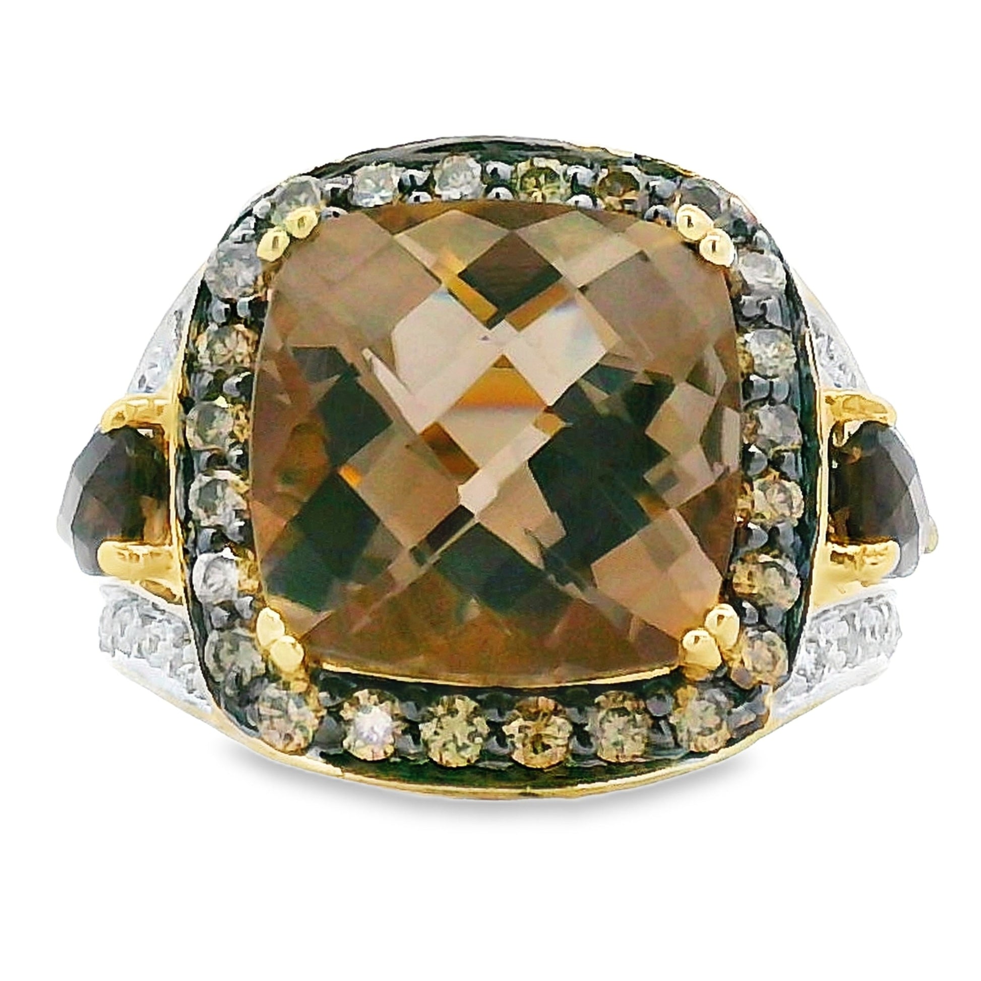 Natural .50ct Quartz Diamond Ring 14KT Yellow Gold Bids.com