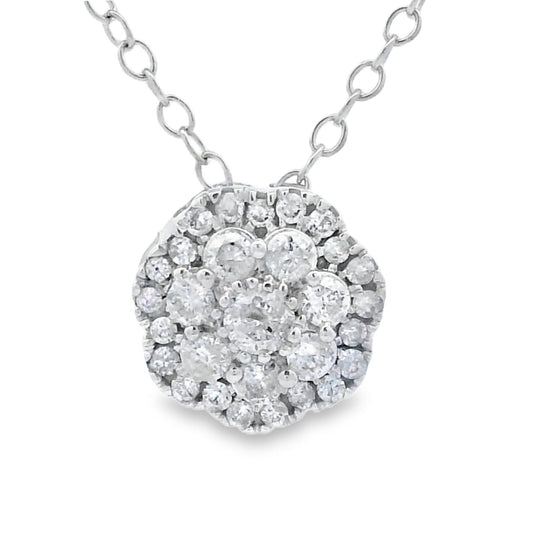 Natural .25ct Diamond Fashion Pendants 10KT White Gold Bids.com