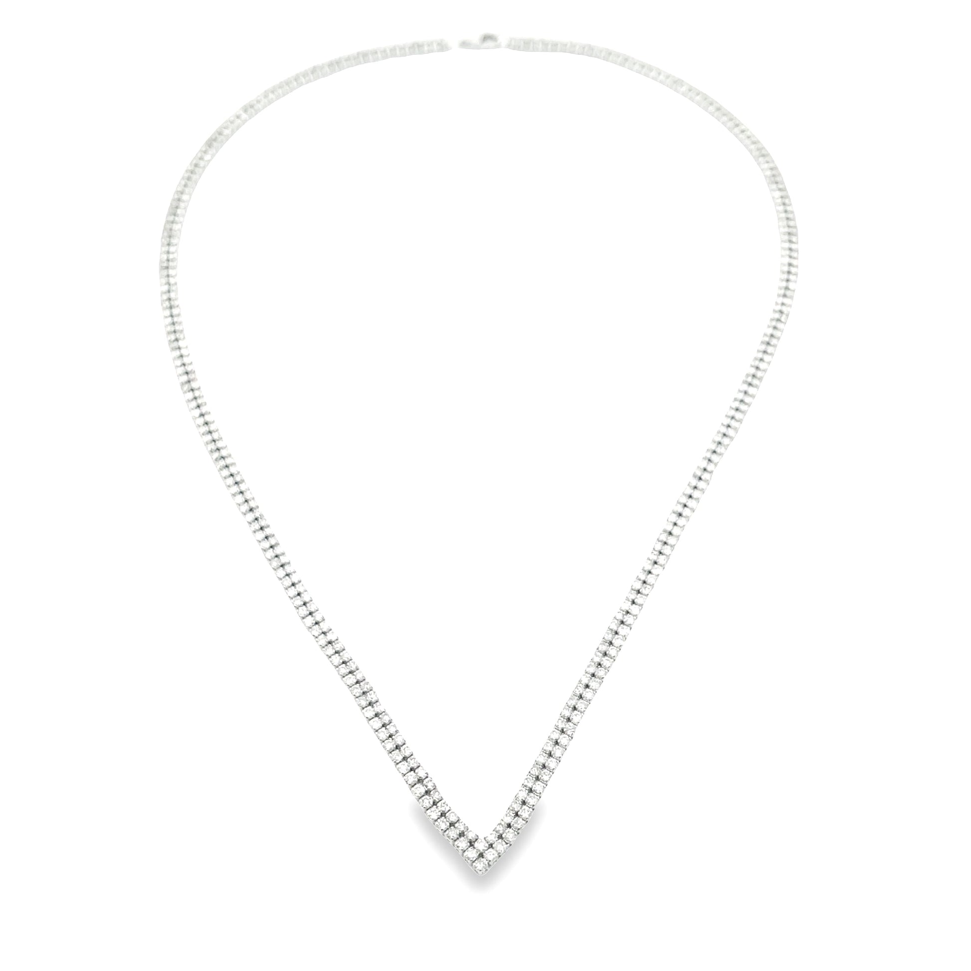 Natural 7.00ct Diamond Tennis Necklace 14KT White Gold Bids.com
