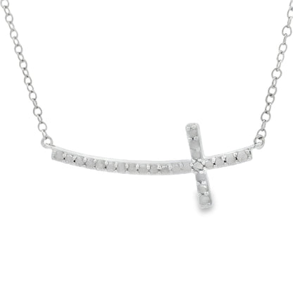 .26ct Diamond Cross Religious Pendant Sterling Silver Bids.com
