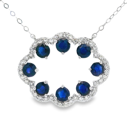 Sapphire Diamond Fashion Pendants 14KT White Gold Bids.com