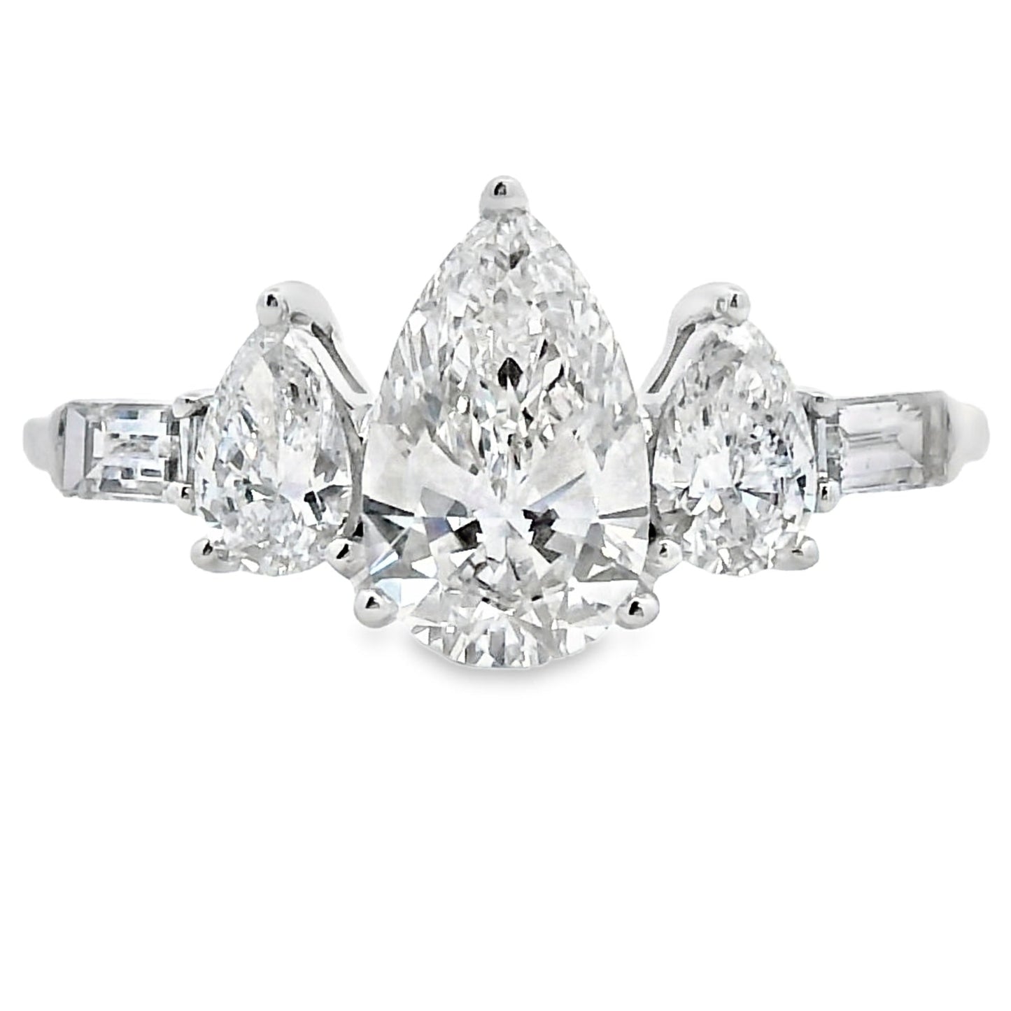 1.50ct Lab Grown Diamond 3 Stone Ring 14KT White Gold Bids.com