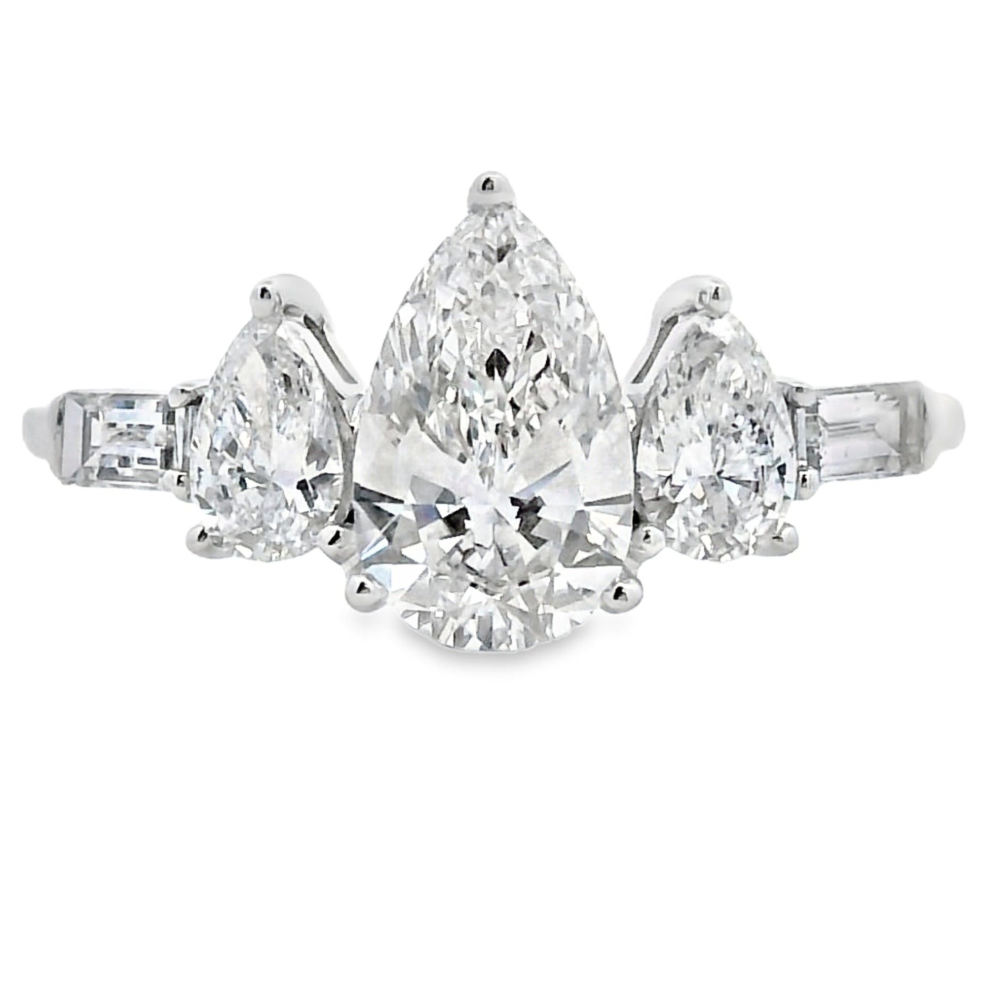 1.50ct Lab Grown Diamond 3 Stone Ring 14KT White Gold Bids.com