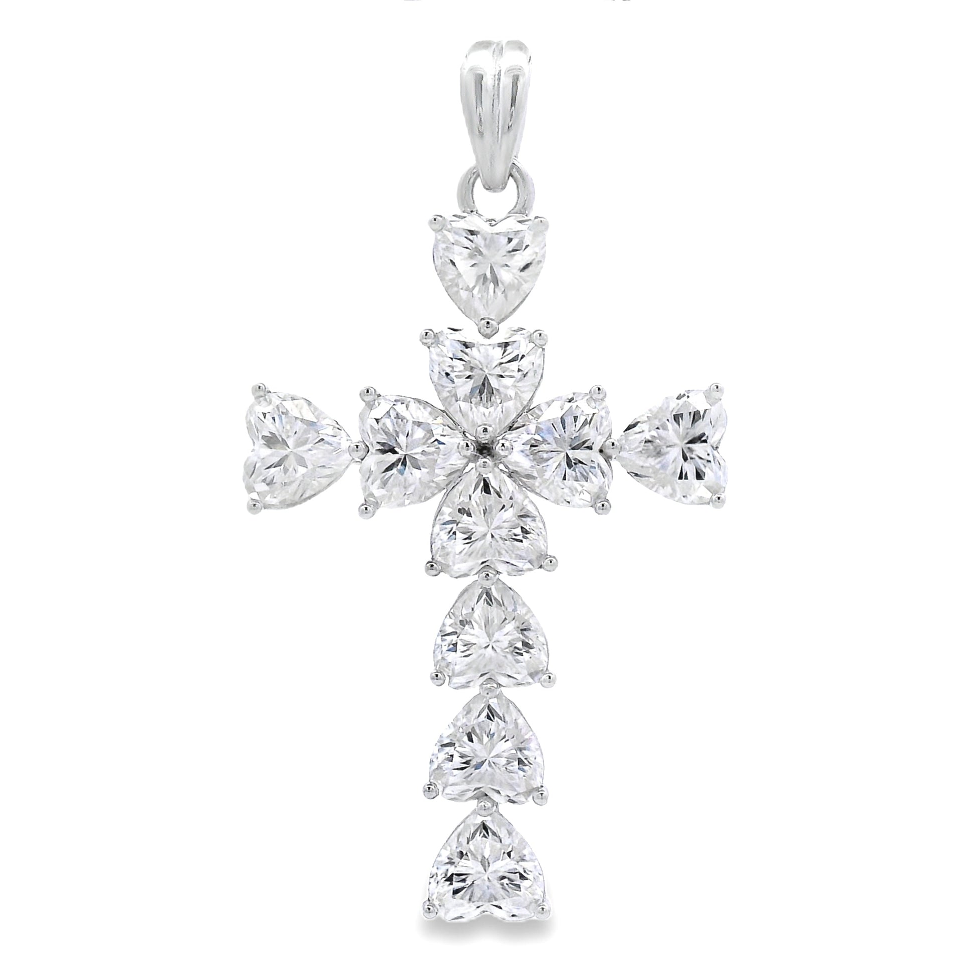 Moissanite Cross Religious Pendant Sterling Silver Bids.com