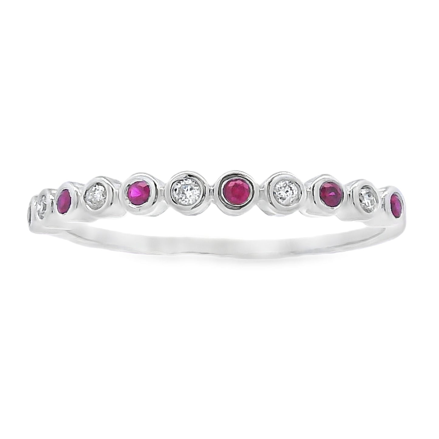 Sapphire Diamond stackable band set 14KT White Gold Bids.com