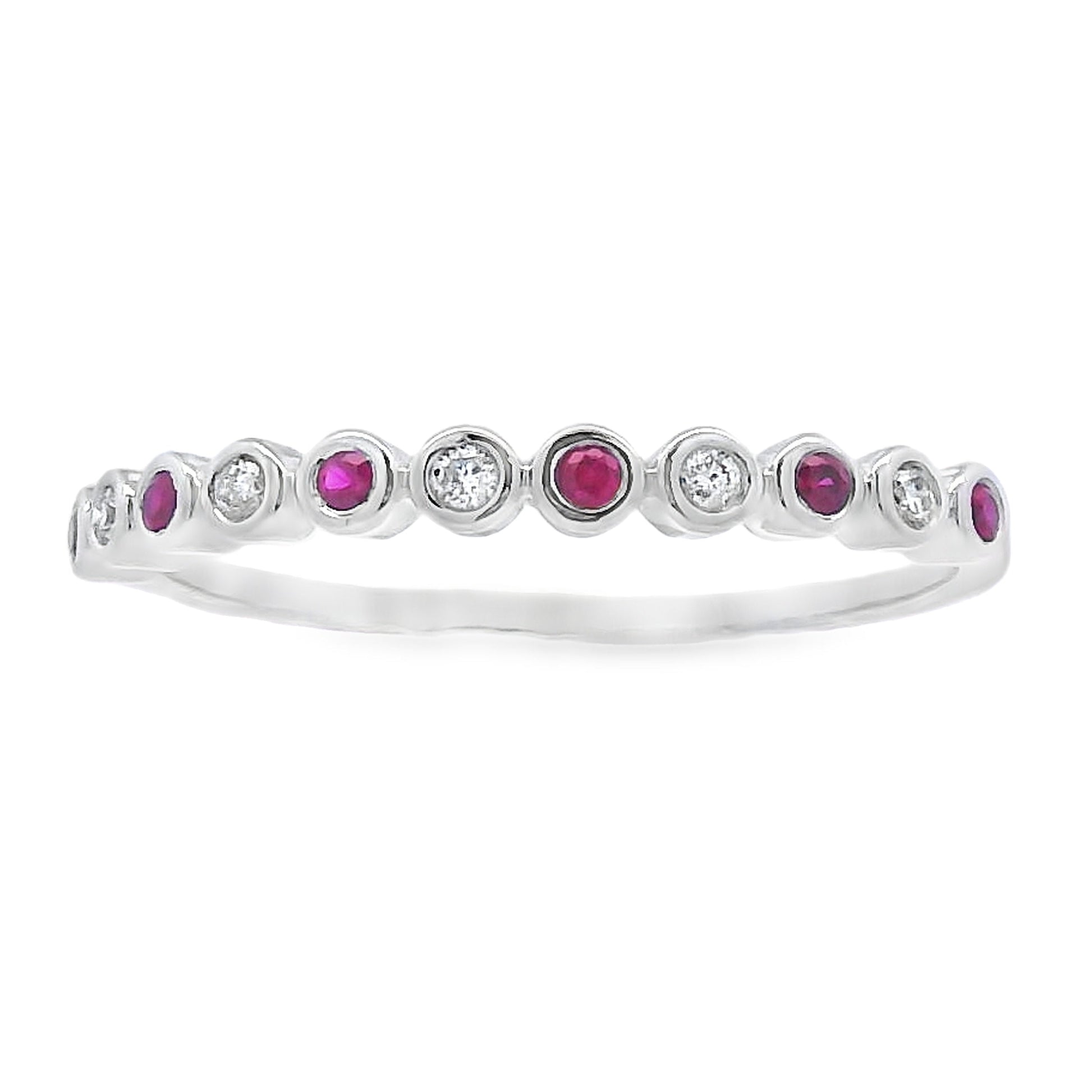 Sapphire Diamond stackable band set 14KT White Gold Bids.com