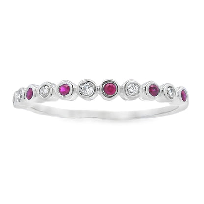 Sapphire Diamond stackable band set 14KT White Gold Bids.com