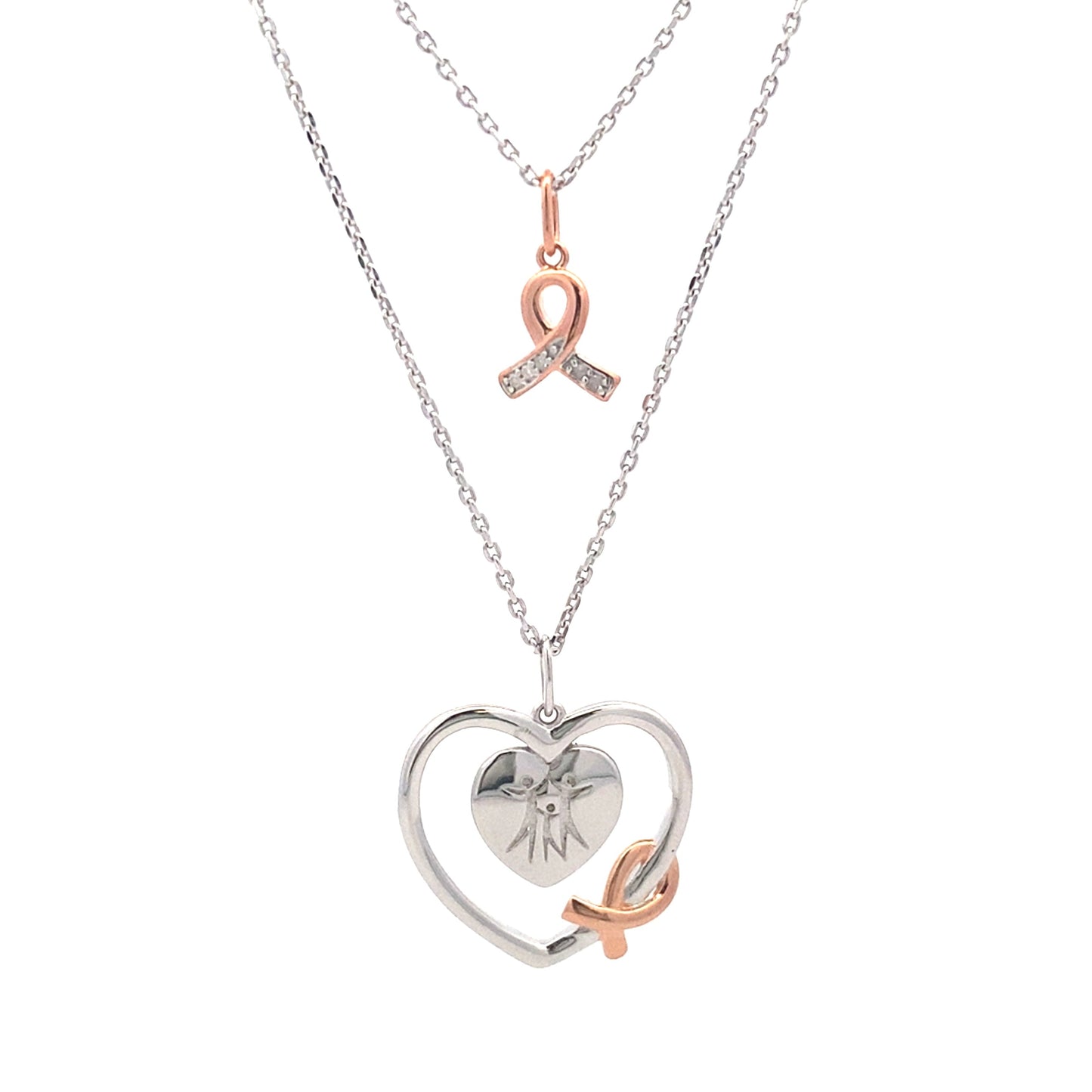 .02ct Diamond Heart Love Pendant Sterling Silver Bids.com