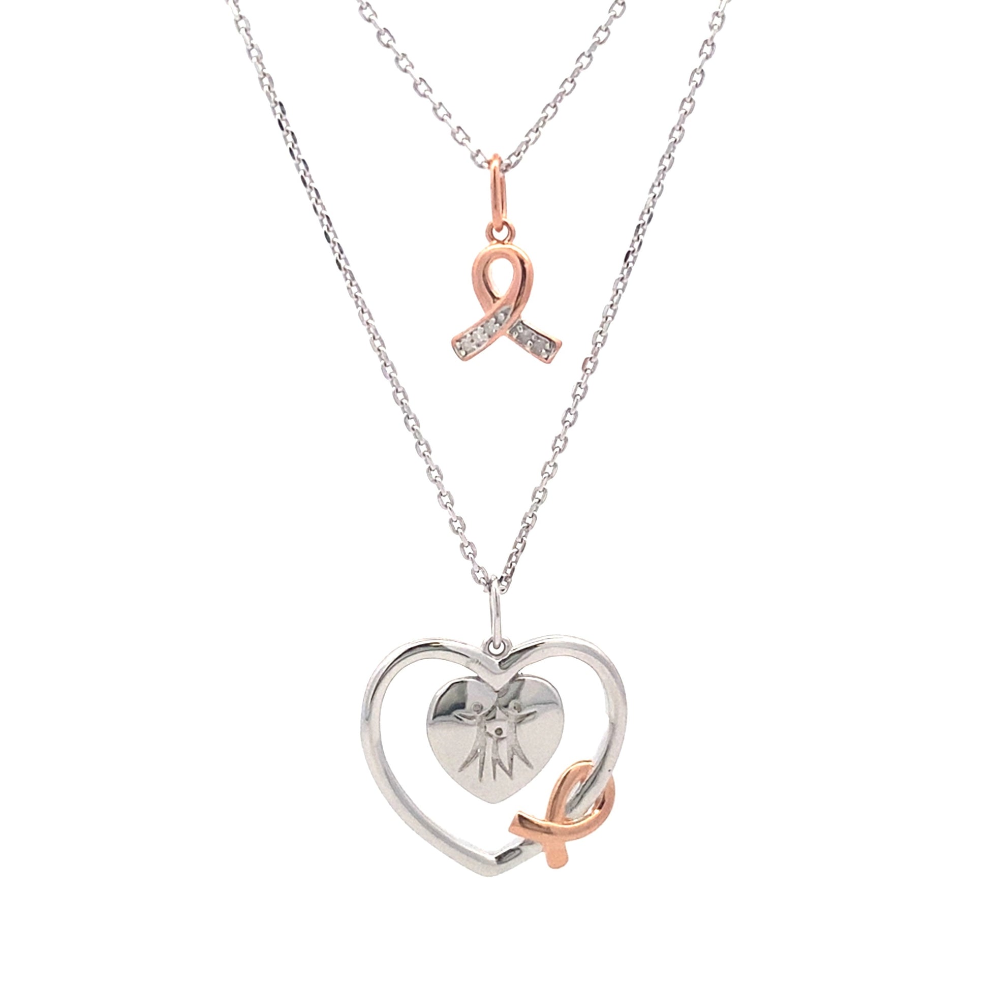 .02ct Diamond Heart Love Pendant Sterling Silver Bids.com