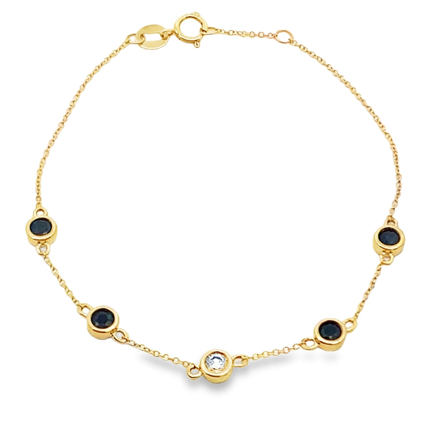 .74ct Sapphire Diamond Bracelet 14KT Yellow Gold Bids.com