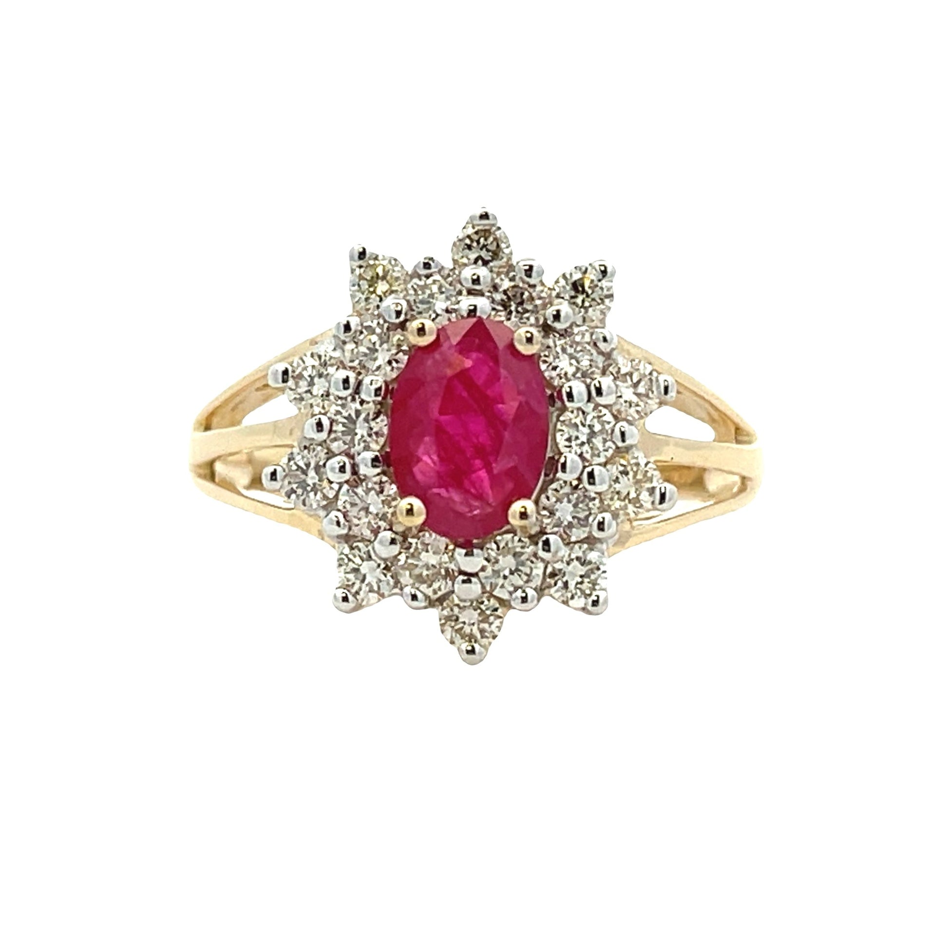 Genuine 1.65ct Ruby Diamond Ring 14KT Yellow Gold Bids.com