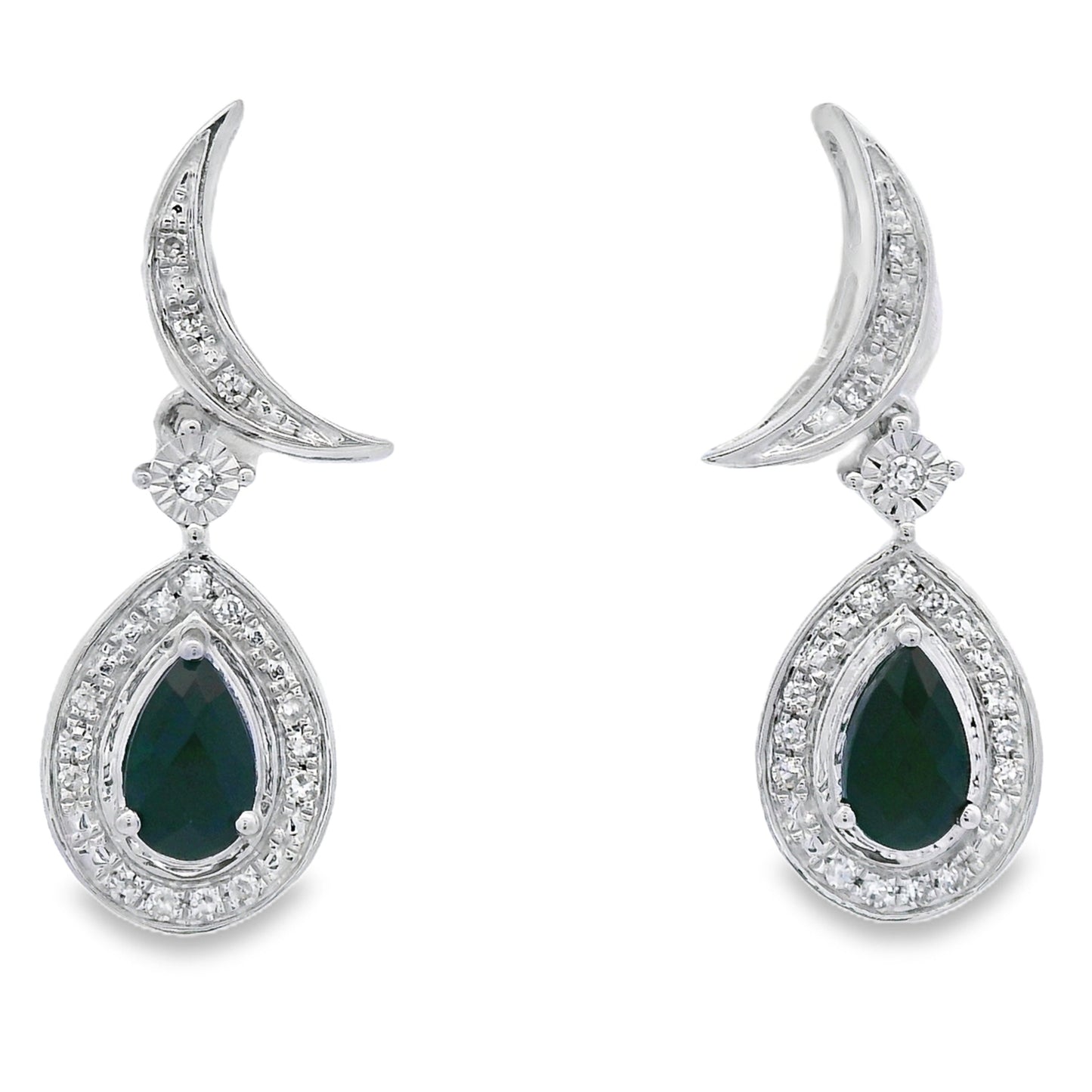 .55ct Onyx Diamond Dangle Earrings 10KT White Gold Bids.com