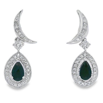 .55ct Onyx Diamond Dangle Earrings 10KT White Gold Bids.com