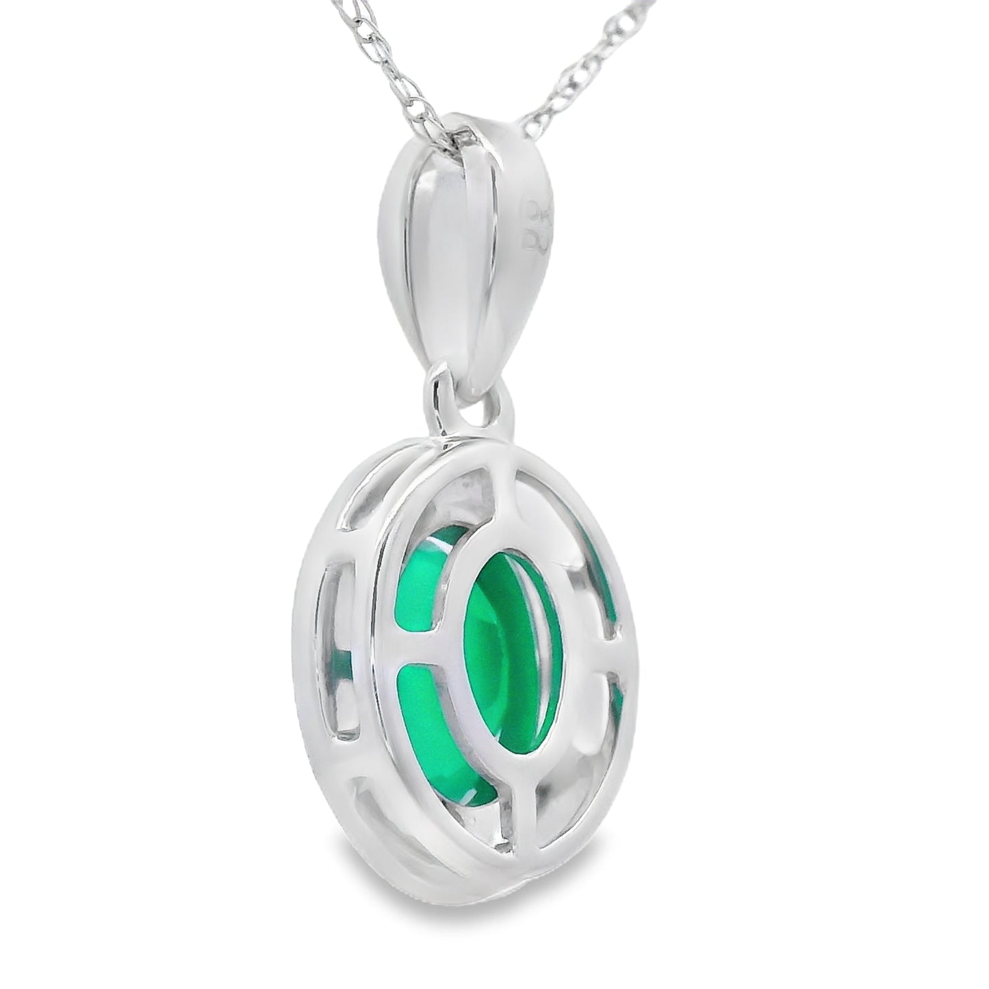 Chalcedony Diamond Fashion Pendants 10KT White Gold Bids.com