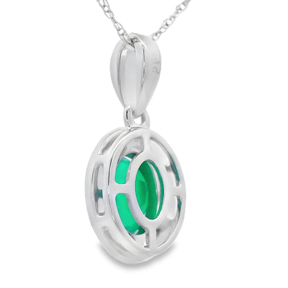 Chalcedony Diamond Fashion Pendants 10KT White Gold Bids.com