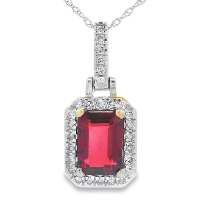 1.31ct Garnet Diamond Fashion Pendants 10KT White Gold Bids.com