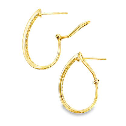 Genuine 1.00ct Diamond Hoop Earrings 14KT Yellow Gold Bids.com
