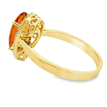 Genuine 2.93ct Citrine Diamond Ring 14KT Yellow Gold Bids.com