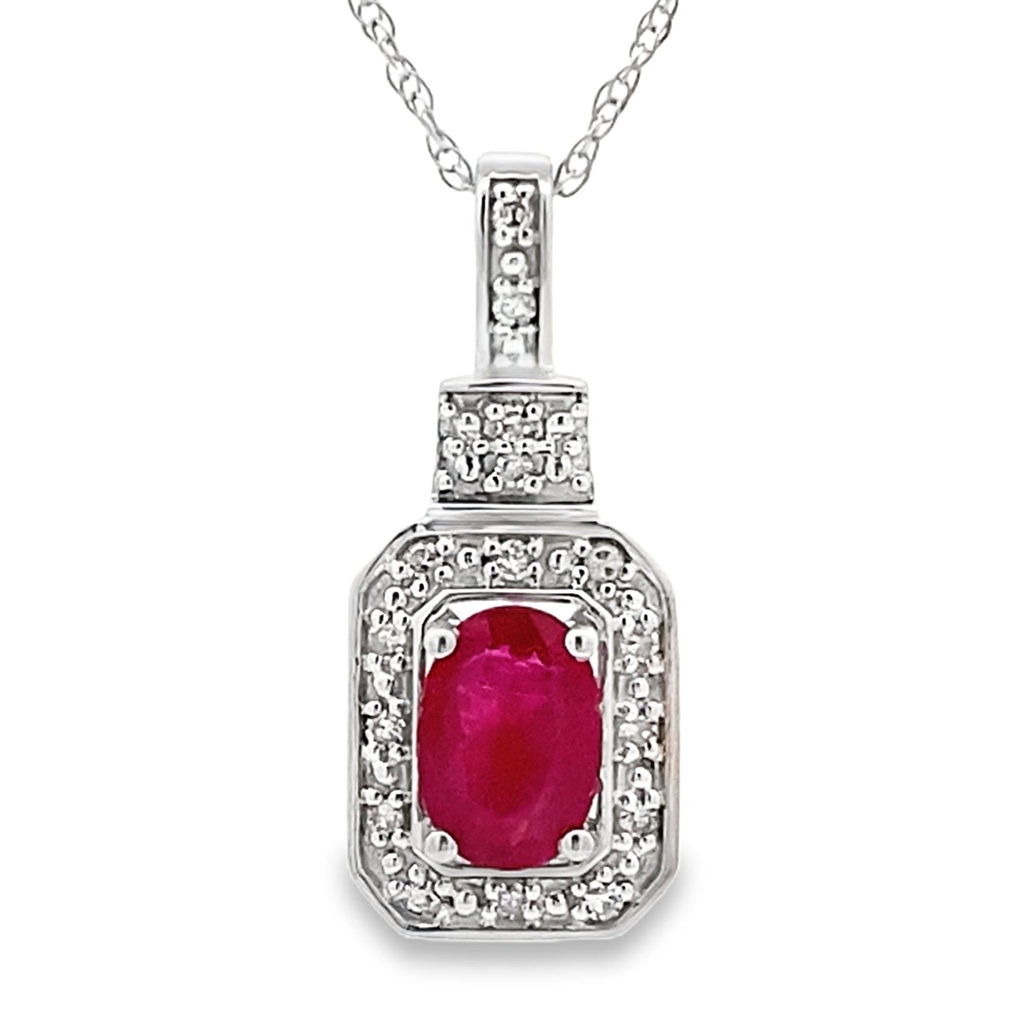 .66ct Ruby Diamond Fashion Pendants 10KT White Gold Bids.com