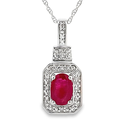 .66ct Ruby Diamond Fashion Pendants 10KT White Gold Bids.com