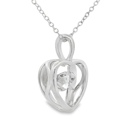 1.00ct Moissanite Heart Love Pendant Sterling Silver Bids.com