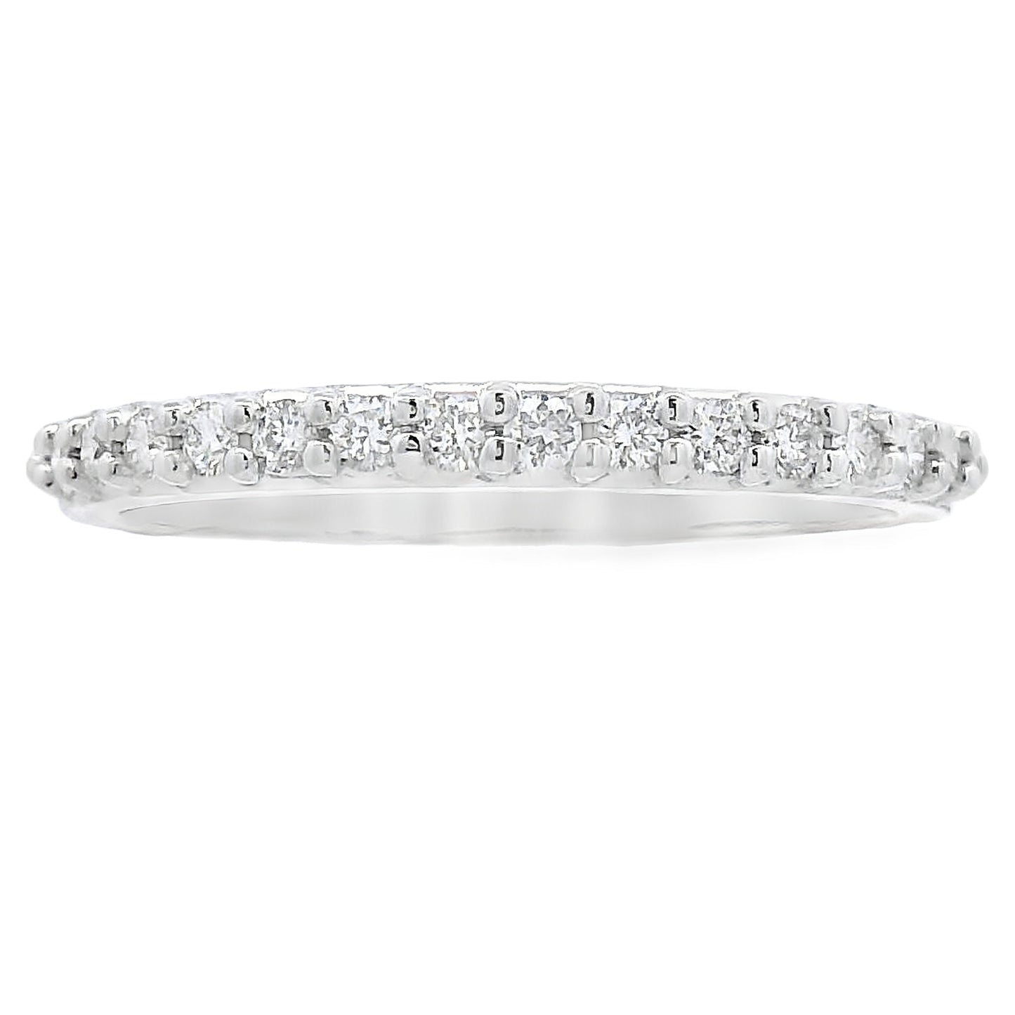 Natural .25ct Diamond Wedding Band Ring 14KT White Gold Bids.com