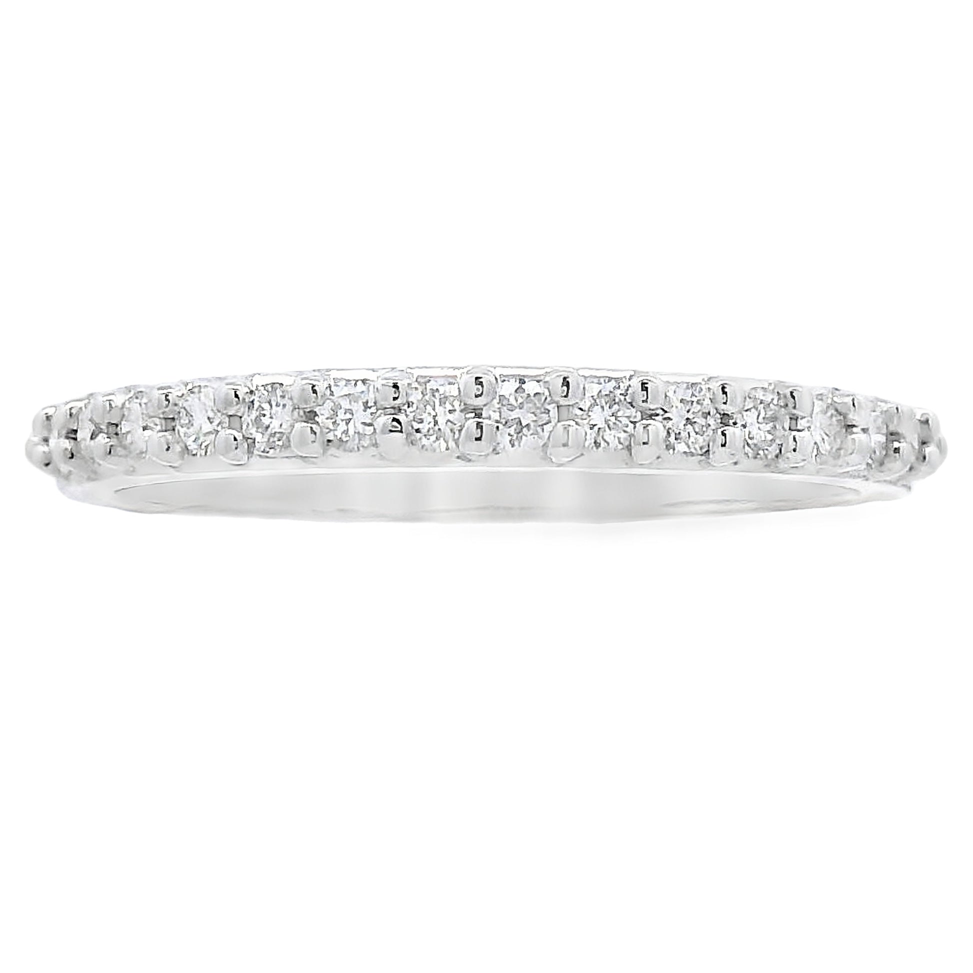 Natural .25ct Diamond Wedding Band Ring 14KT White Gold Bids.com