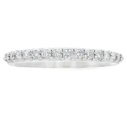 Natural .25ct Diamond Wedding Band Ring 14KT White Gold Bids.com