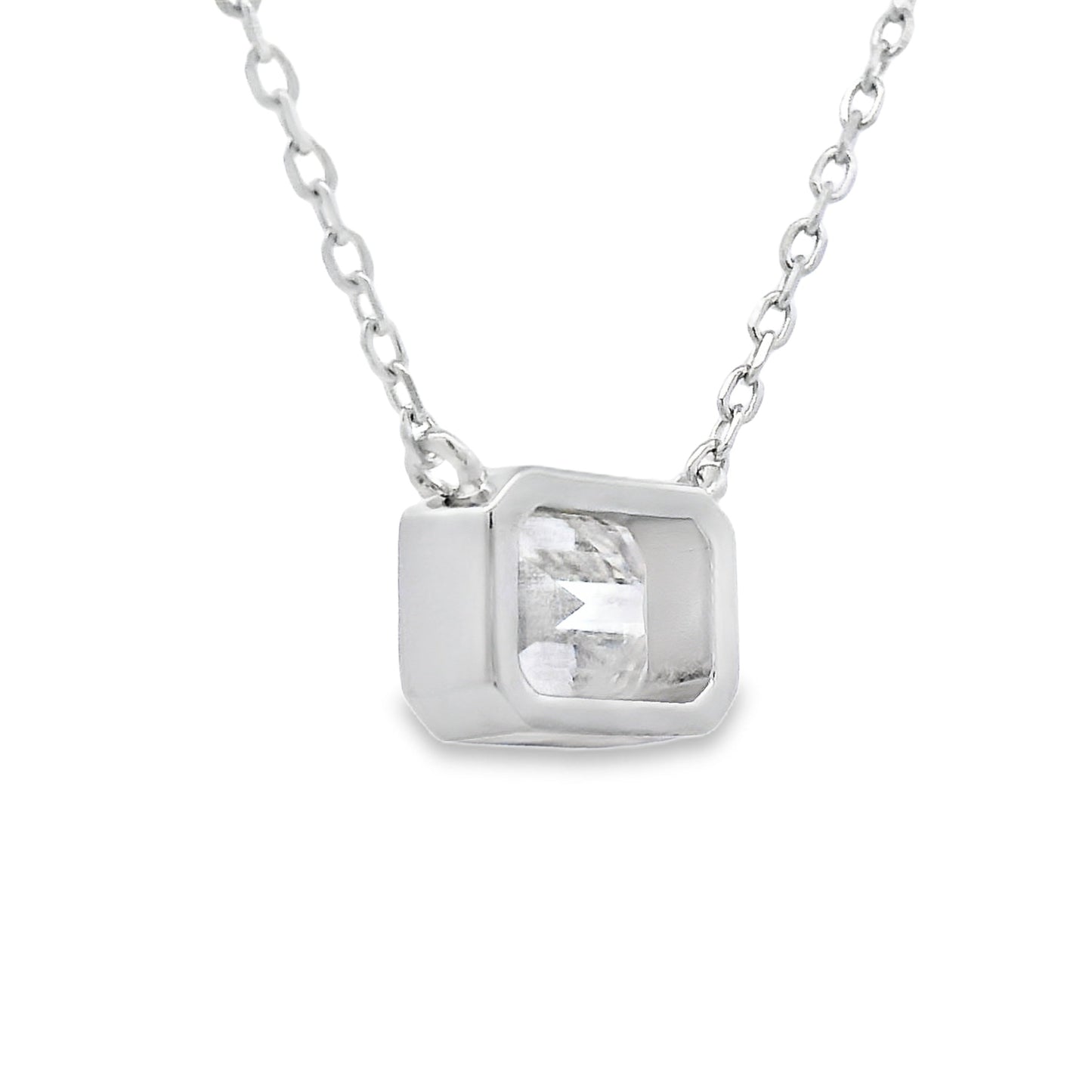 Natural .85ct Moissanite Pendant Sterling Silver Bids.com