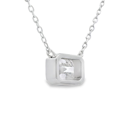 Natural .85ct Moissanite Pendant Sterling Silver Bids.com